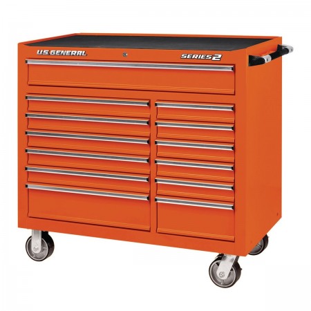 44 in. x 22 In. Double Bank Roller Cabinet, Orange