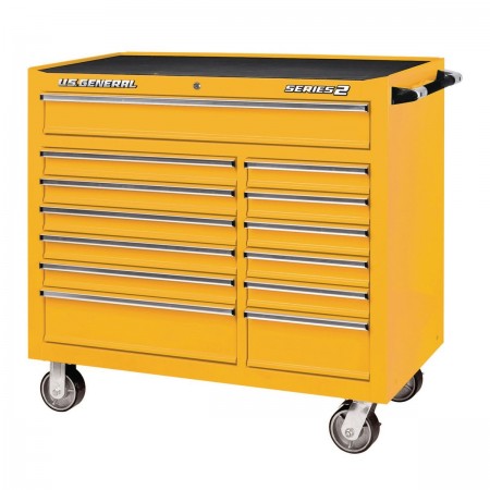 44 in. x 22 In. Double Bank Roller Cabinet, Yellow