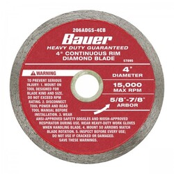 4 in. Continuous Rim Wet Cut Diamond Saw Blade