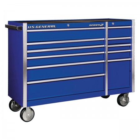 56 in. Double Bank Roller Cabinet, Blue