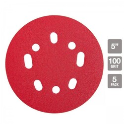 5 in. 100 Grit Hook and Loop Universal Pattern Sanding Discs, 5 Pk.