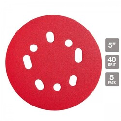 5 in. 40 Grit Hook and Loop Universal Pattern Sanding Discs, 5 Pk.