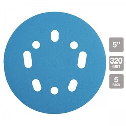 5 in.  320 Grit Hook and Loop Universal Pattern Sanding Disc, 5 Pk.