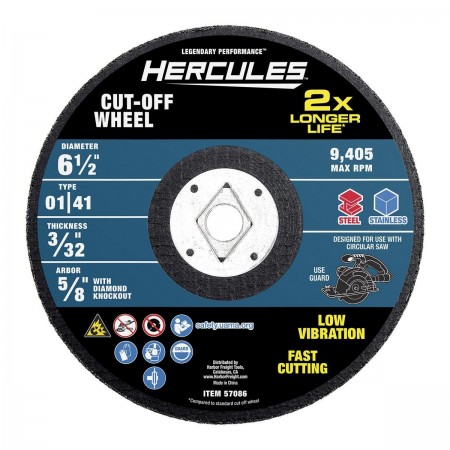 6-1/2 in. x 3/32 in. x 5/8 in. Type T01/41 Metal Cut-off Wheel