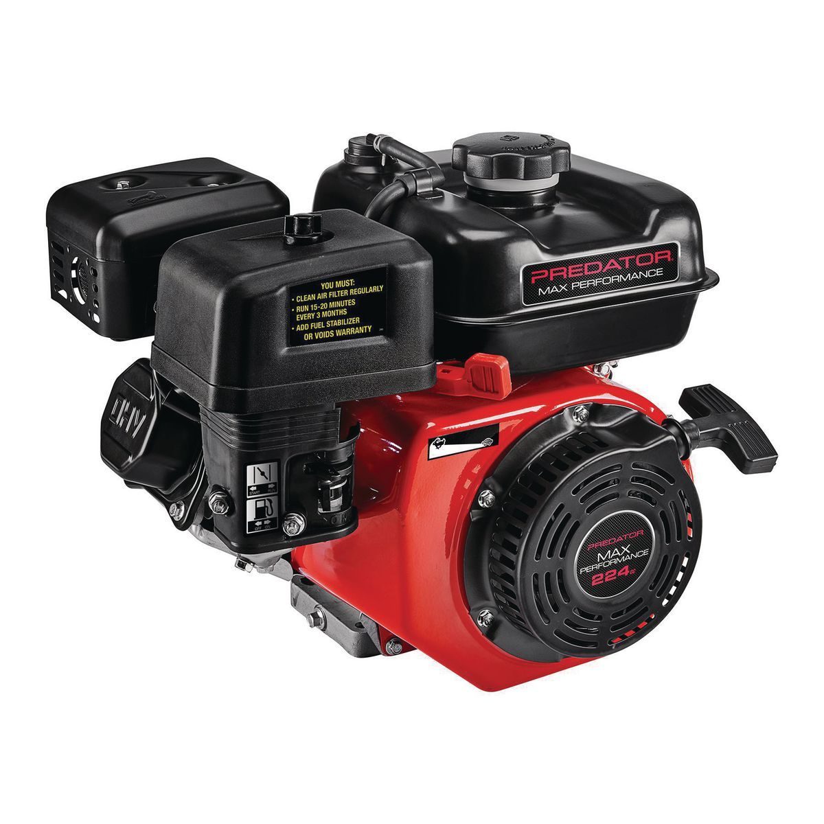 6.6 HP (224cc) Max Performance OHV Horizontal-Shaft Gas Engine, EPA