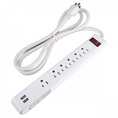 6 Outlet 2 USB Rapid Charging Power Strip