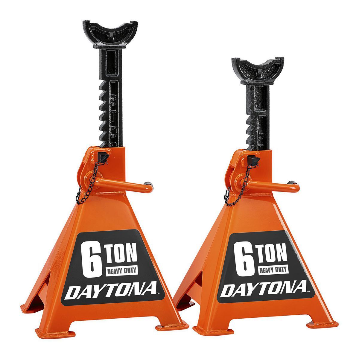 6 Ton Heavy Duty Ratcheting Jack Stands, Orange