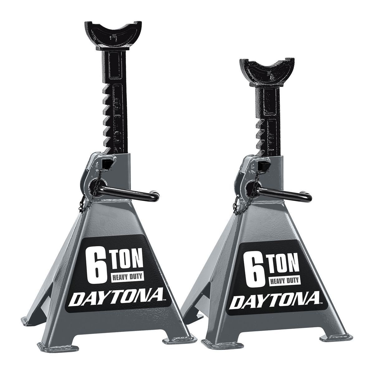 6 Ton Heavy Duty Ratcheting Jack Stands, Slate Gray