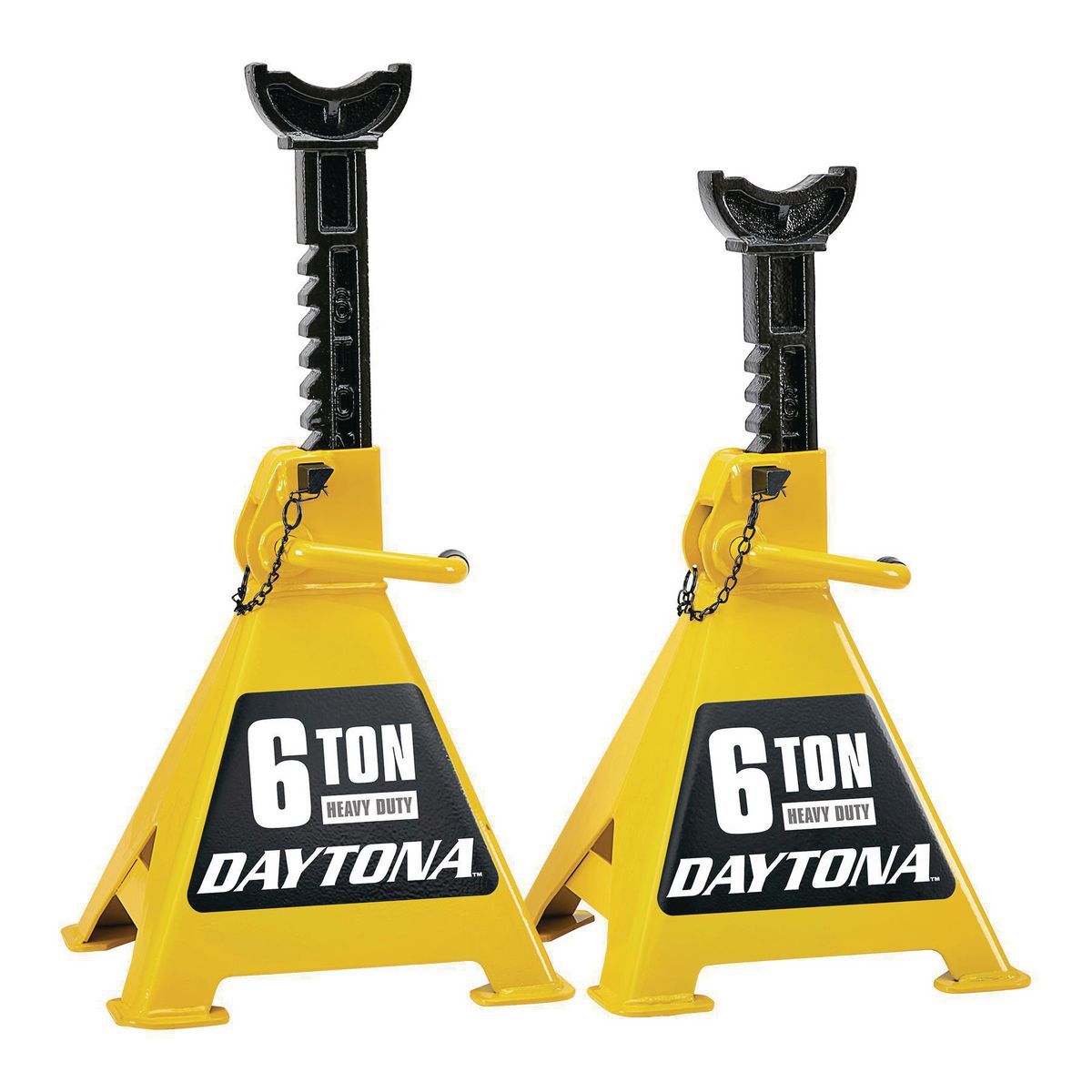 6 Ton Heavy Duty Ratcheting Jack Stands, Yellow