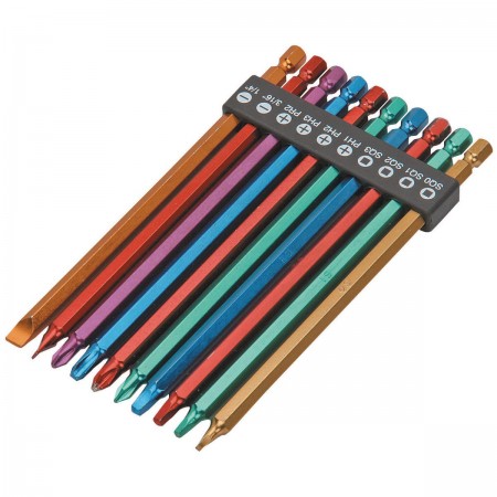 6 in. Color Coded Power Bit Set, 10 Pc.