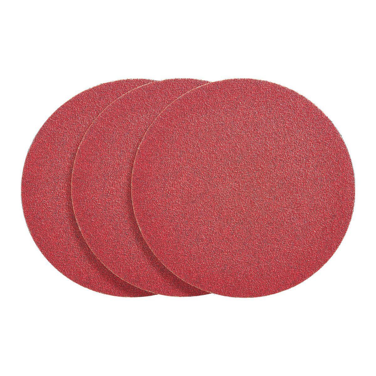 6 in. 60/80/120 Grit Cloth-backed PSA Sanding Discs, 3 Pc.