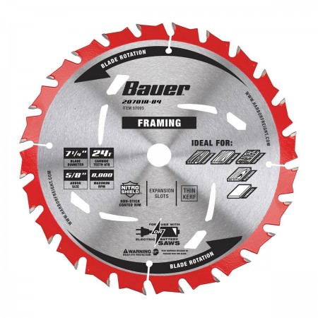 7-1/4 in., 24T  Framing Circular Saw Blade, 3 Pk.