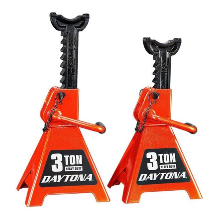 3 Ton Heavy Duty Ratcheting Jack Stands, Metallic Orange