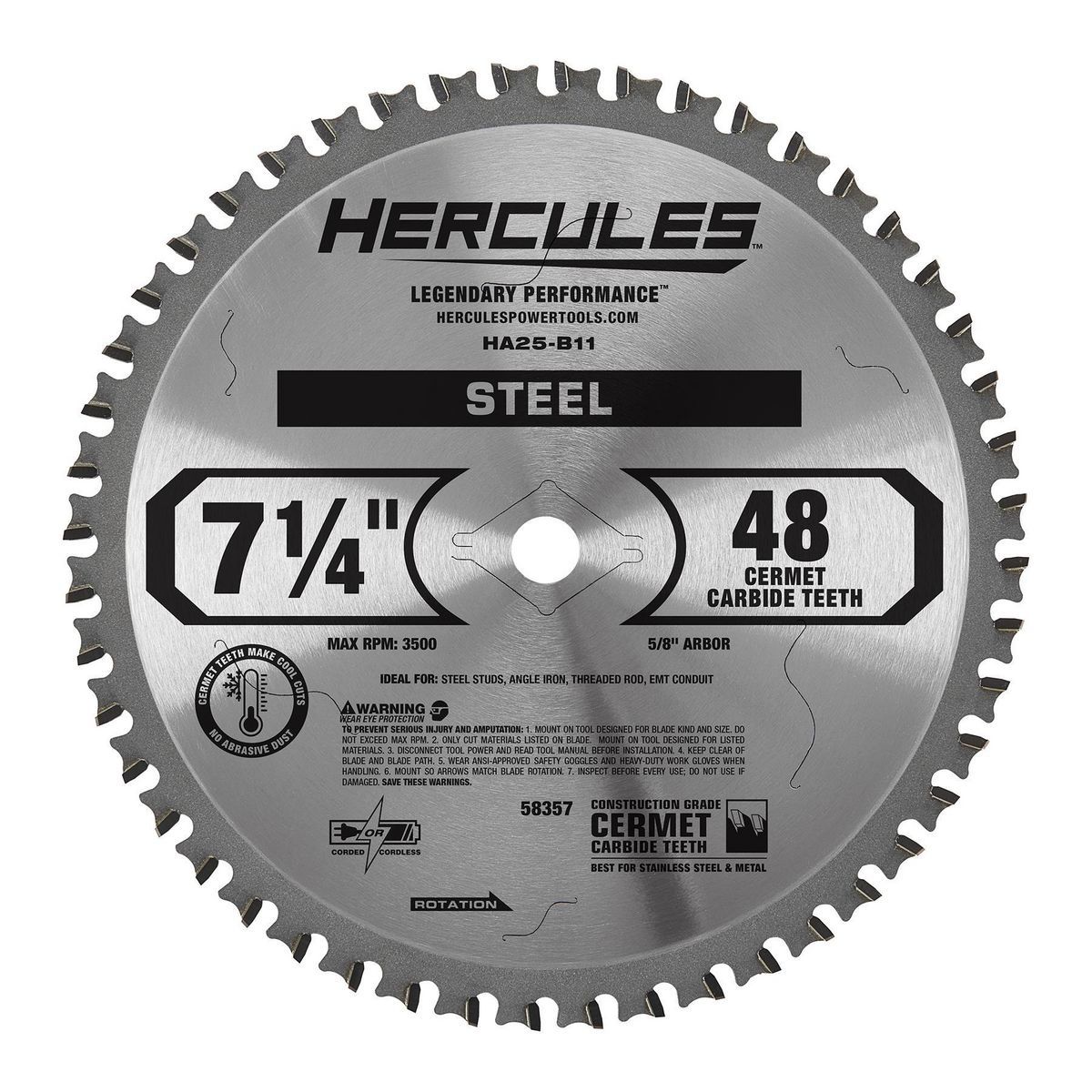 7-1/4 in., 48T Steel Cutting Circular Saw Blade