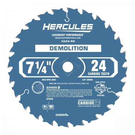 7-1/4 in. x 24T Demolition Miter and Circular Saw Blade