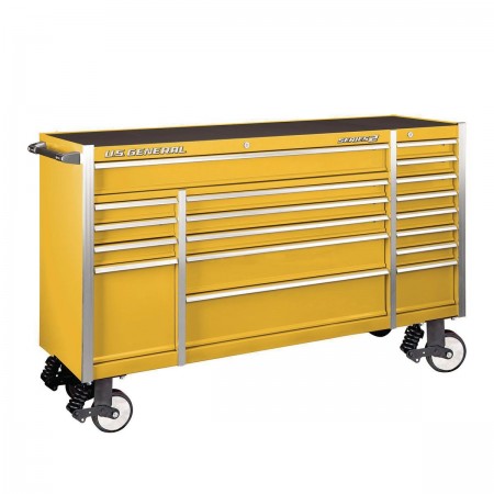 72 in. x 22 In. Triple Bank Roller Cabinet, Yellow