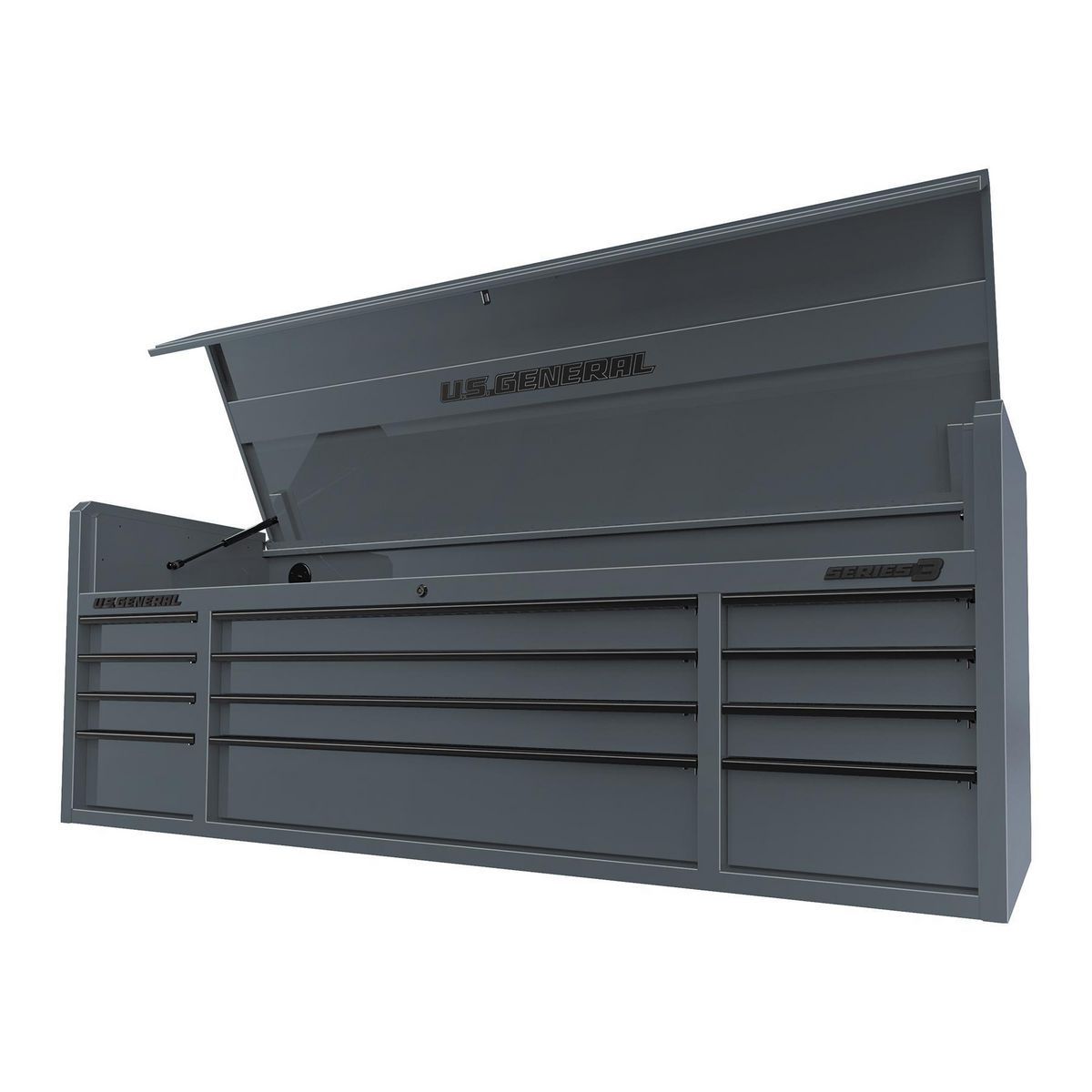 72 in. x 22 in. Triple Bank Top Chest, Series 3, Slate Gray