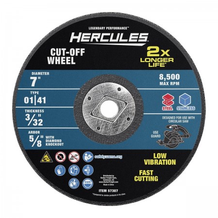 7 in. x 3/32 in. x 5/8 in. Type T01/41 Metal Cut-off Wheel