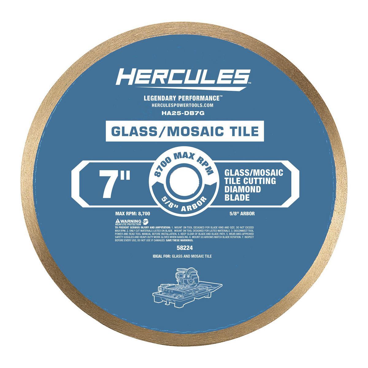 7 in. Glass and Mosaic Tile Cutting Diamond Blade