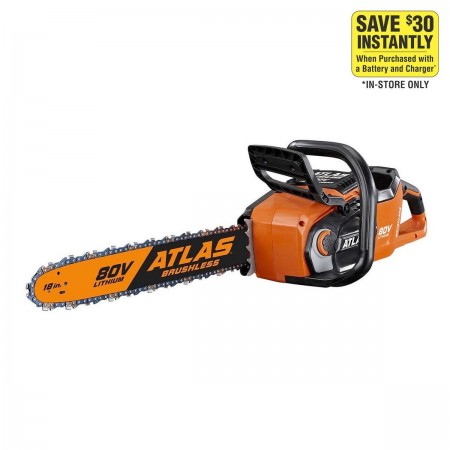 80v Lithium-Ion Cordless 18 in.  Brushless Chainsaw - Tool Only