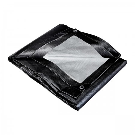 8 ft. x 10 ft. Silver & Black Extreme Duty Weather Resistant Tarp