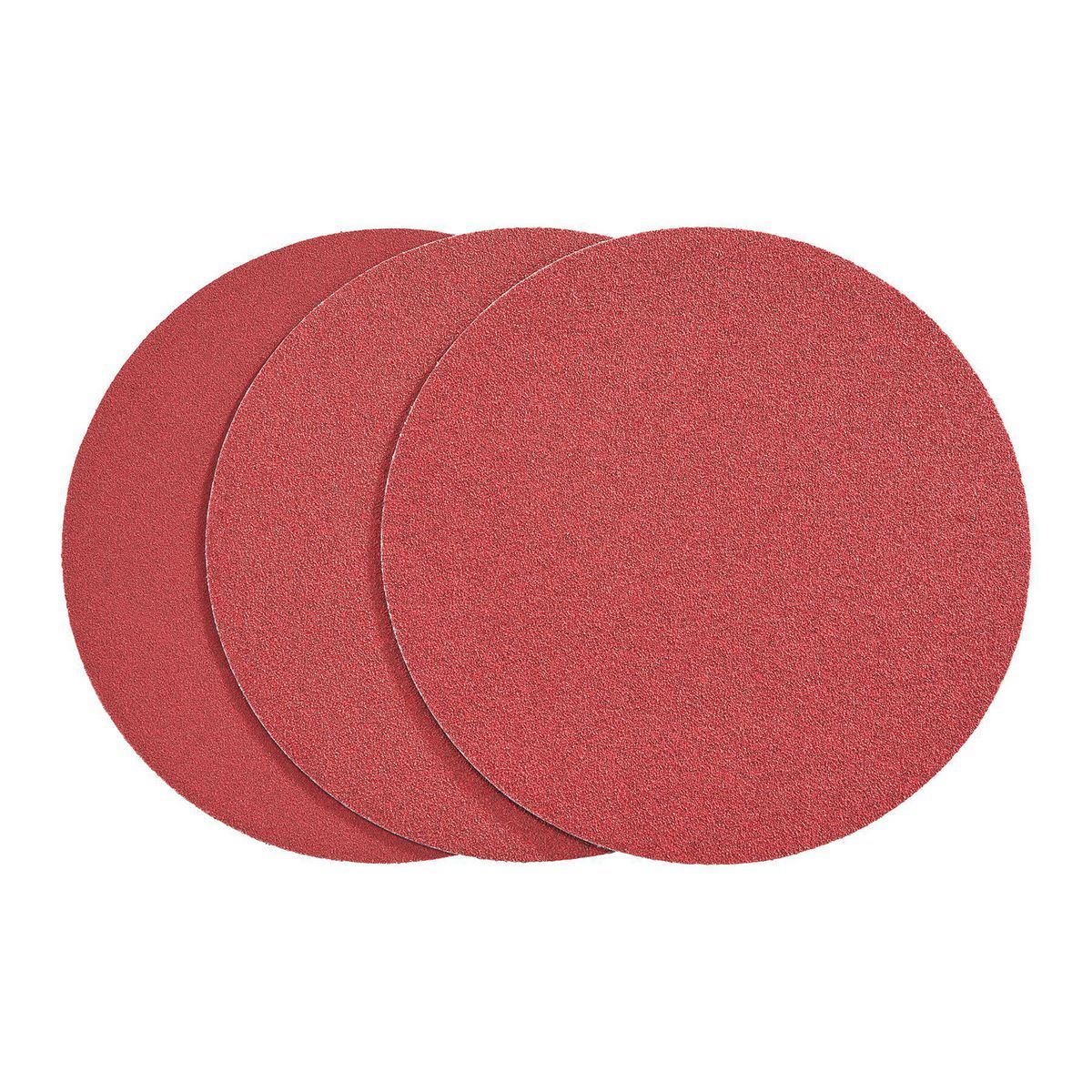 9 in. 60/80/120 Grit Cloth-backed PSA Sanding Discs, 3 Pc.