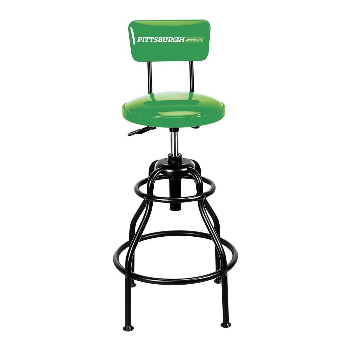 Adjustable Shop Stool with Backrest, Green