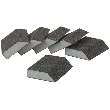 Aluminum Oxide Angled Sanding Sponges - Medium Grade, 6 Pk.