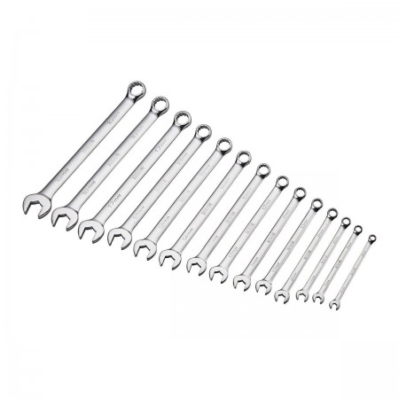 Anti-Slip Grip Professional Metric Combination Wrench Set, 14 Pc.