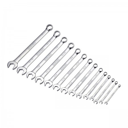 Anti-Slip Grip Professional SAE Combination Wrench Set, 14 Pc.