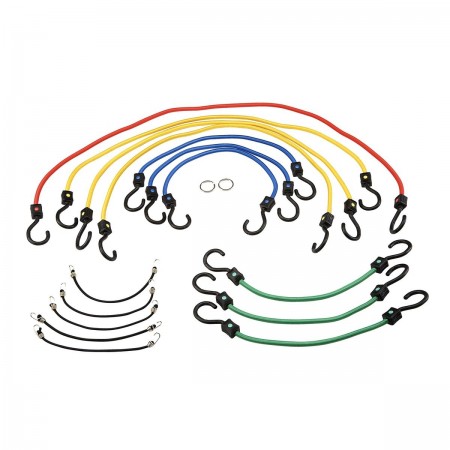 Assorted Length Elastic Stretch Cords, 18 Pc.