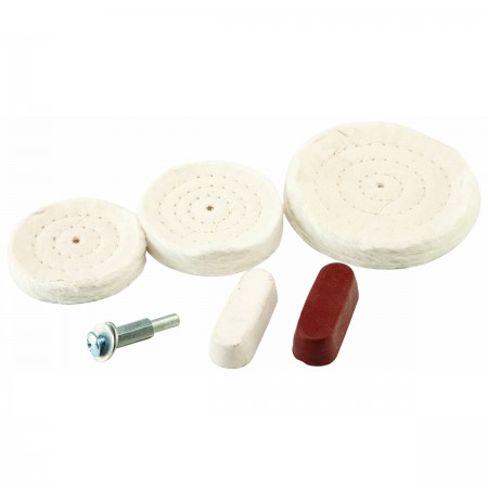 Assorted Polishing and Buffing Kit with 1/4 In. Shank, 5 Pc.