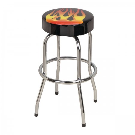 Bar/Counter Swivel Stool with Flame Design