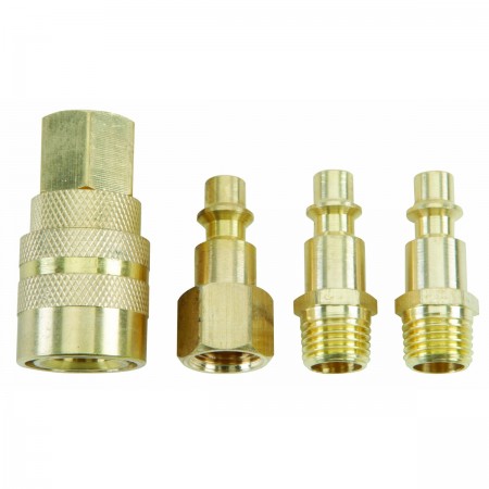 Brass Industrial Quick Coupler Set, 4 Pc.