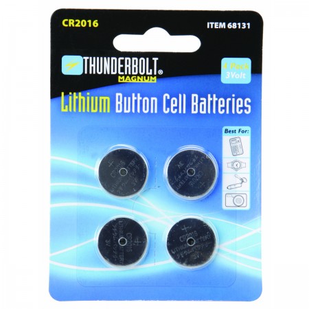 CR2016 Lithium Button Cell Batteries, 4 Pk.