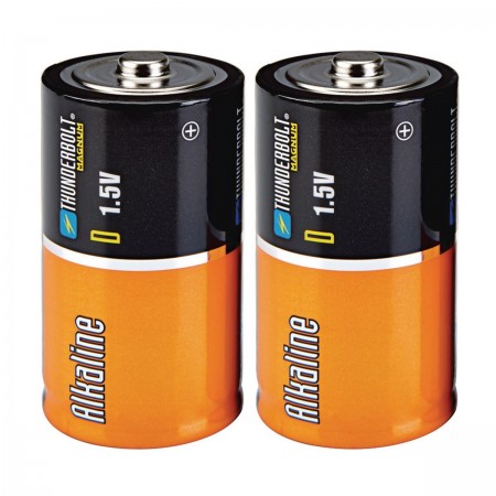D Alkaline Batteries, 2 Pk.