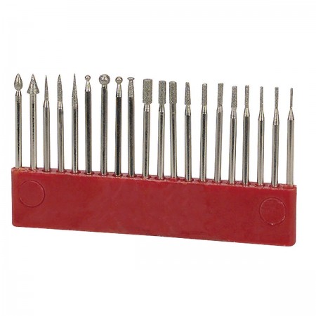 WARRIOR Diamond Point Rotary Bit Set, 20 Piece