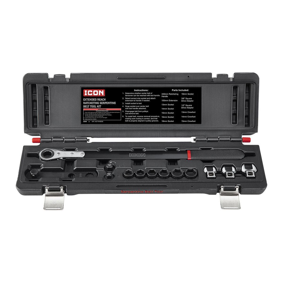 Extended-Reach Ratcheting Serpentine Belt Tool Kit