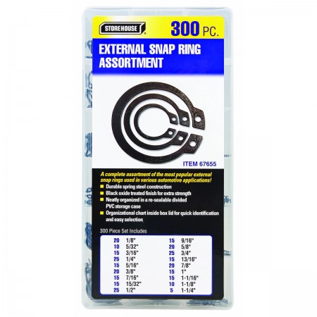 External Retaining Ring Assortment, 300 Pc.