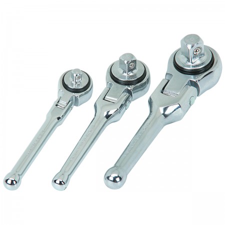 Flex Head Stubby Ratchet Set, 3 Pc.