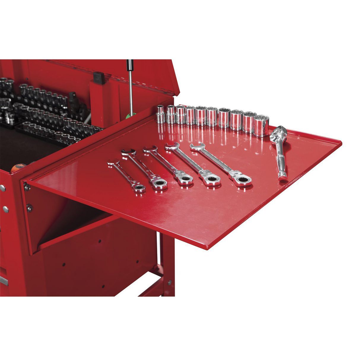 Folding Side Tray for Tool Carts, Red