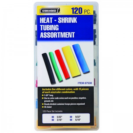 Heat-Shrink Tubing Assortment with Case, 120 Pc.