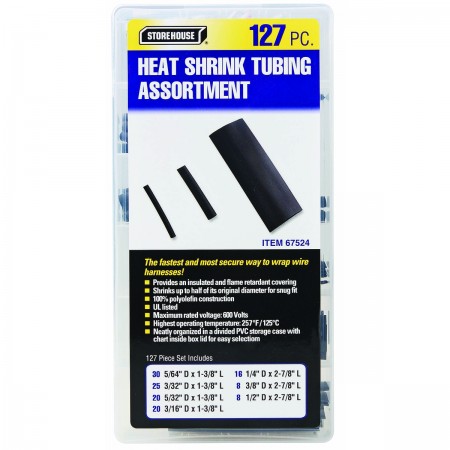 Heat-Shrink Tubing Assortment with Case, 127 Pc.