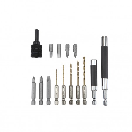 High Speed Steel Quick Change Drill Bit Set, 15 Pc.