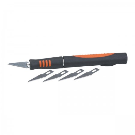 Hobby Knife with Five Fine Point Carving Blades