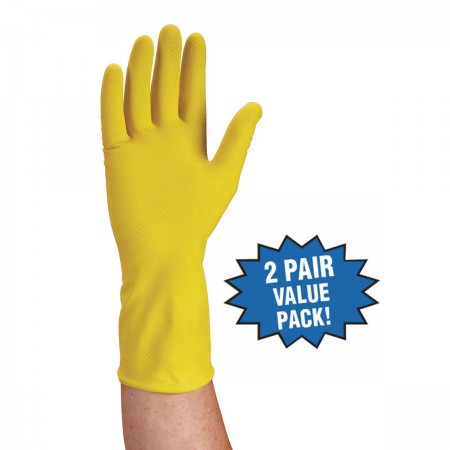 Latex Cleaning Gloves - 2 Pair L/XL