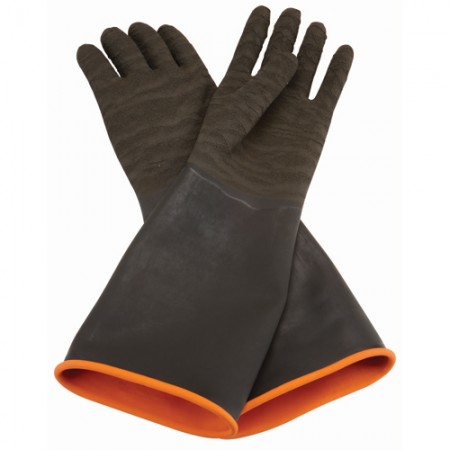 Long Cuff Rubber Coated Blasting Gloves