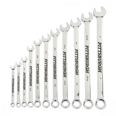 Long Handle SAE Combination Wrench Set, 11 Pc.