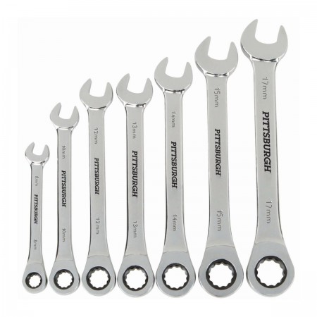 Metric Combination Ratcheting Wrench Set, 7 Pc.