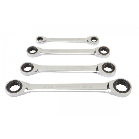 Metric Double Box End Ratcheting Wrench Set, 4 Pc.